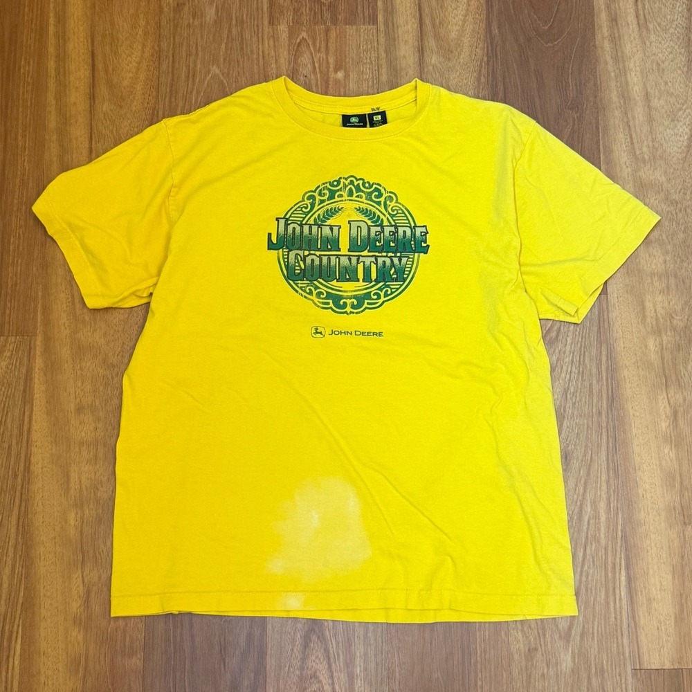 John Deere Yellow Graphic T-Shirt Men's Size XL